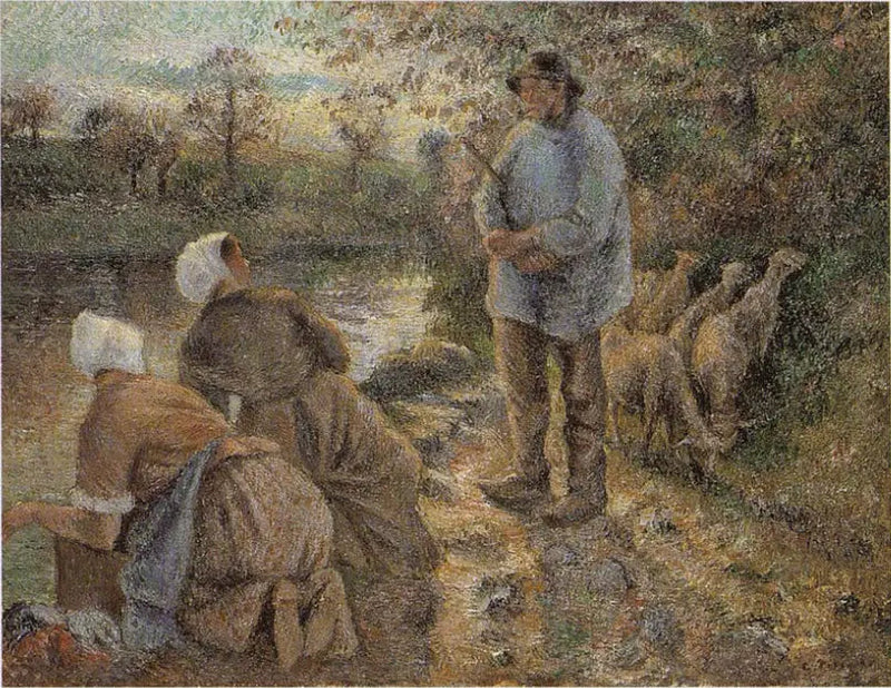 몽푸쿠오의 양치기와 세탁기 - 카미유 피사로