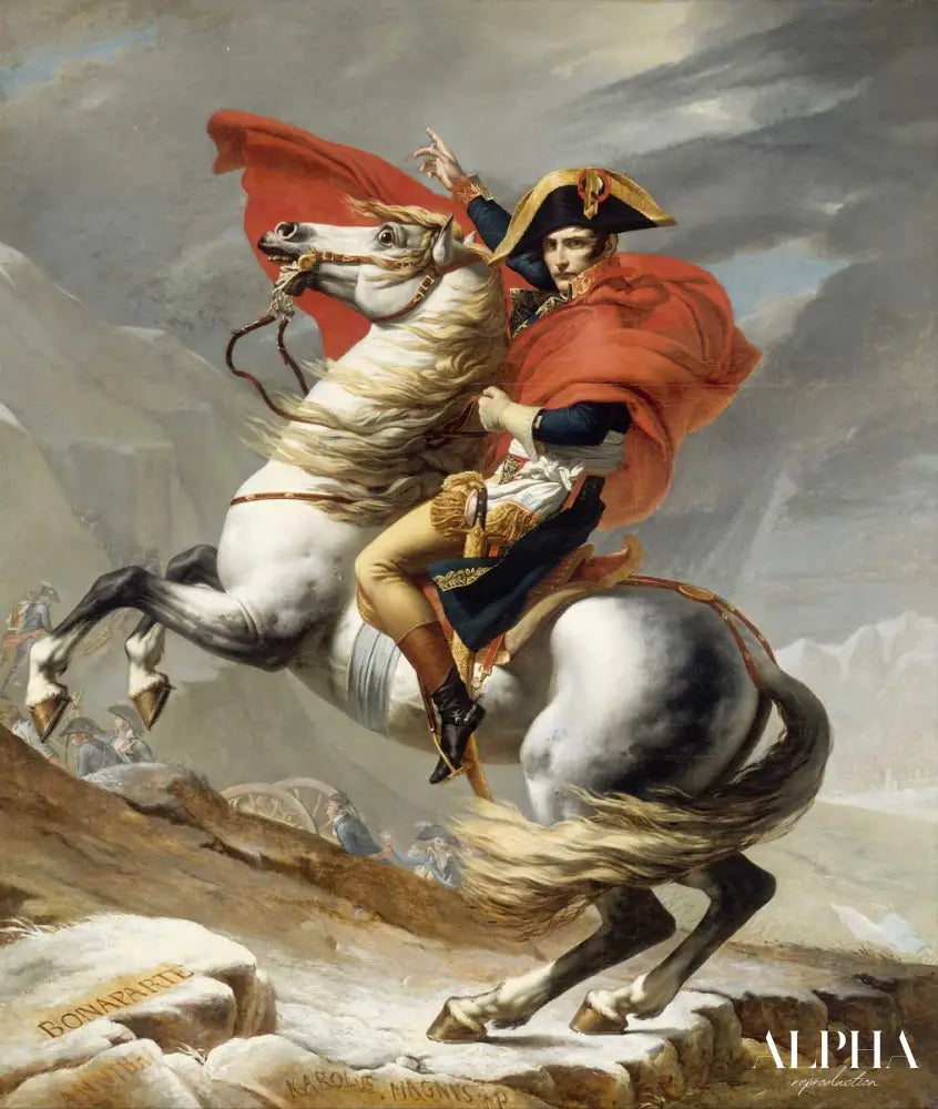 Bonaparte franchit le col du Grand Saint-Bernard - Jacques-Louis David - Reproductions de tableaux et peintures haut de gamme