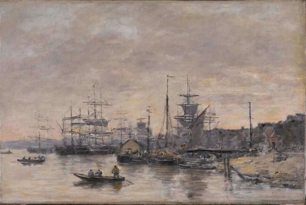 Bordeaux, le port - Eugène Boudin image 1 reproduction de peinture à l’huile