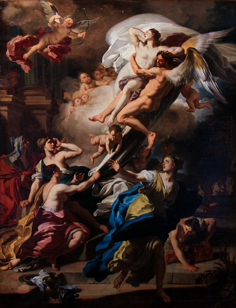 Borée enlevant Oreithyia, fille d'Erechtée - Francesco Solimena image 1 tableau peint à l’huile sur toile