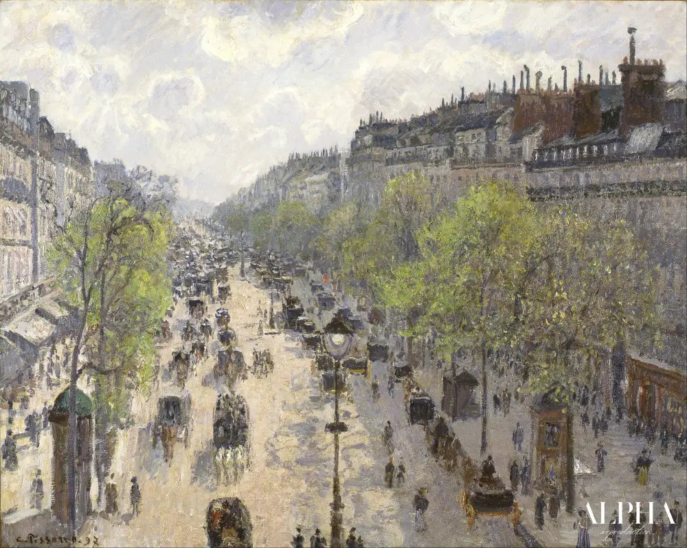 Boulevard Montmartre, matinée de printemps - Camille Pissarro - Reproductions de tableaux et peintures haut de gamme