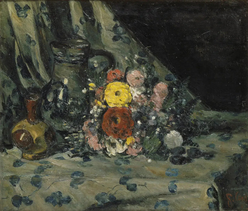 노란 달리아 꽃다발 - Paul Cézanne