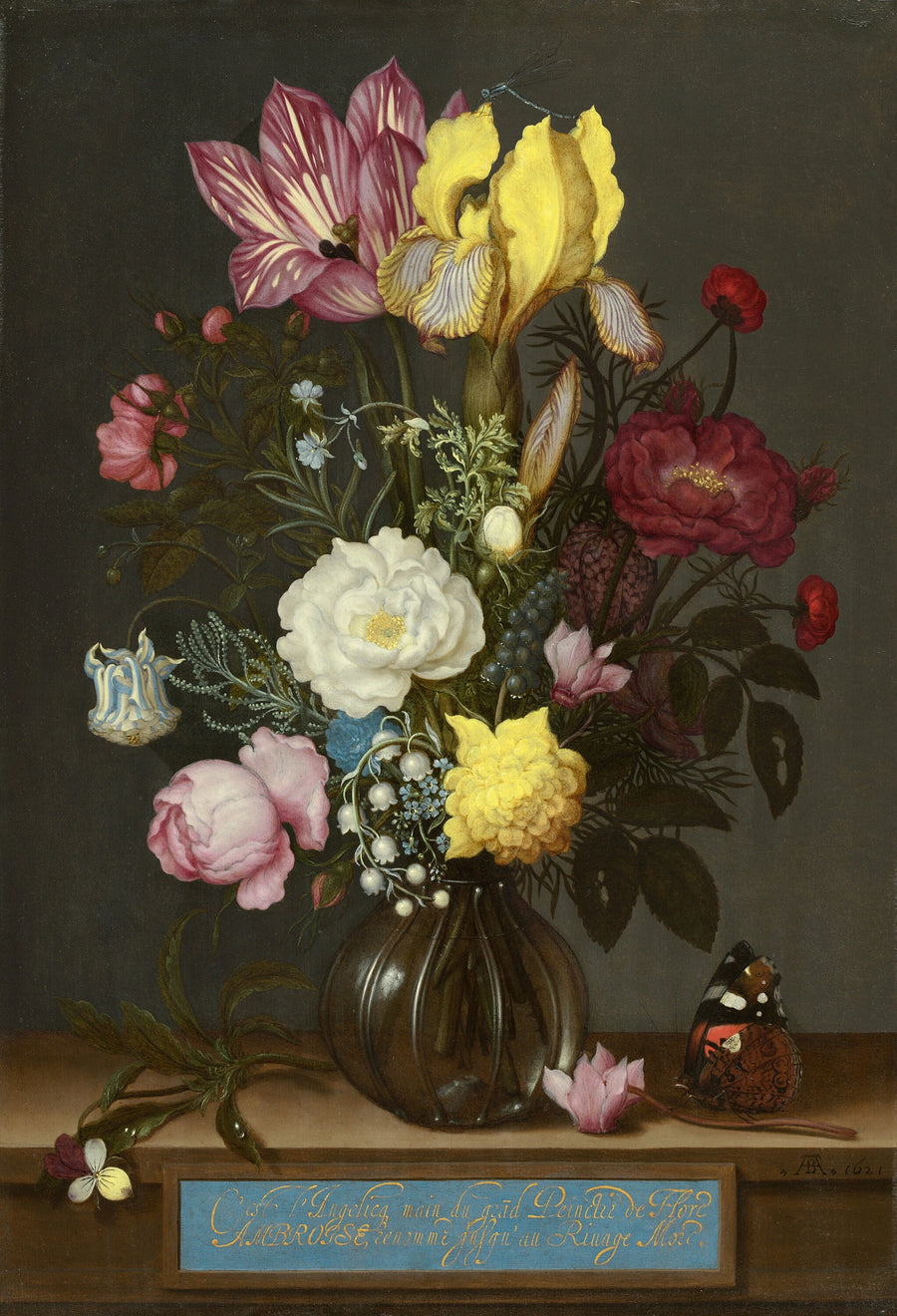 Bouquet de fleurs dans un vase en verre - Ambrosius Bosschaert