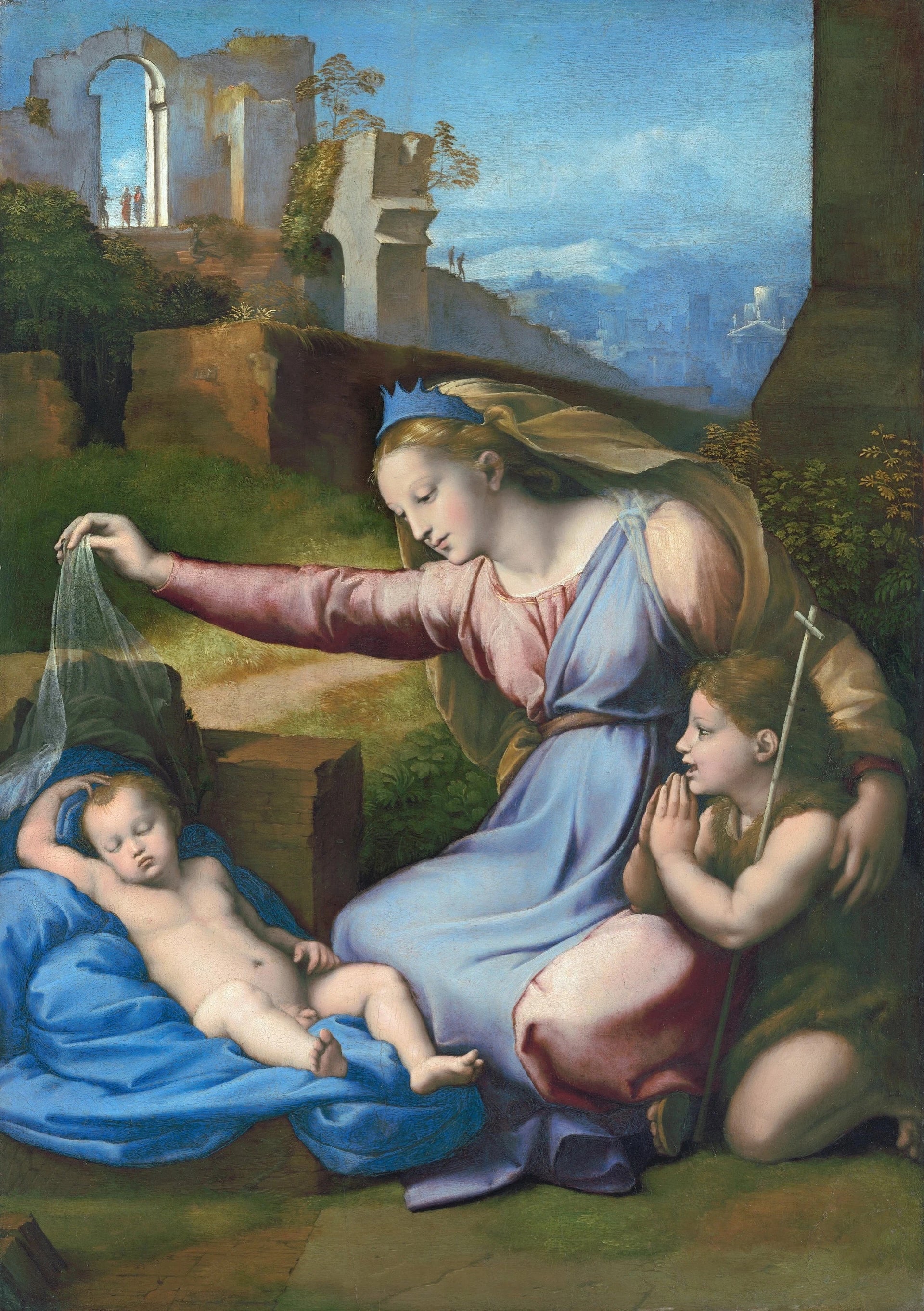 Vierge à l'Enfant - Raphaël Sanzio - Réproduction huile sur toile