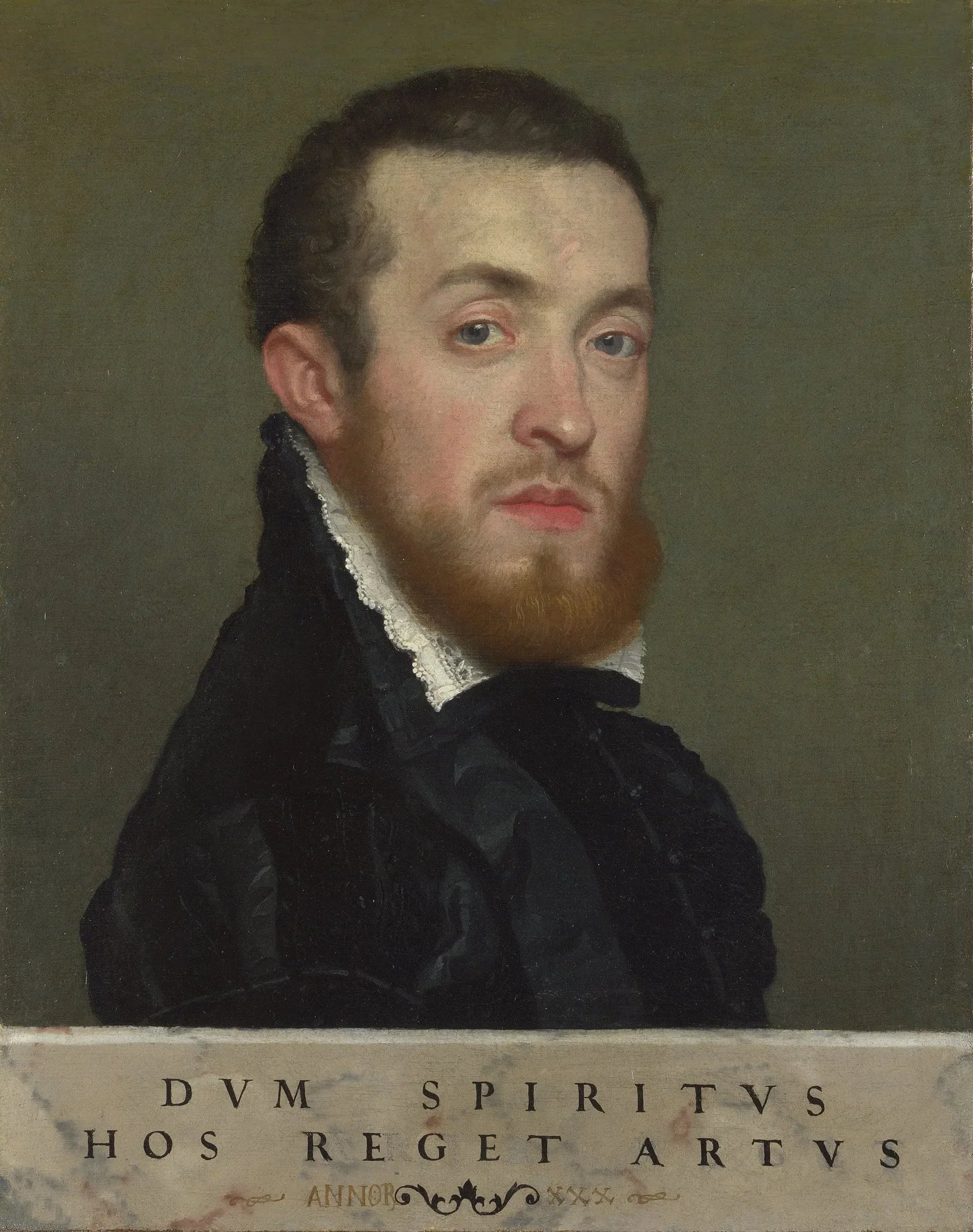 Buste d'un jeune homme avec une inscription - Giovanni Battista Moroni image 1 copie de tableau peinte à la main
