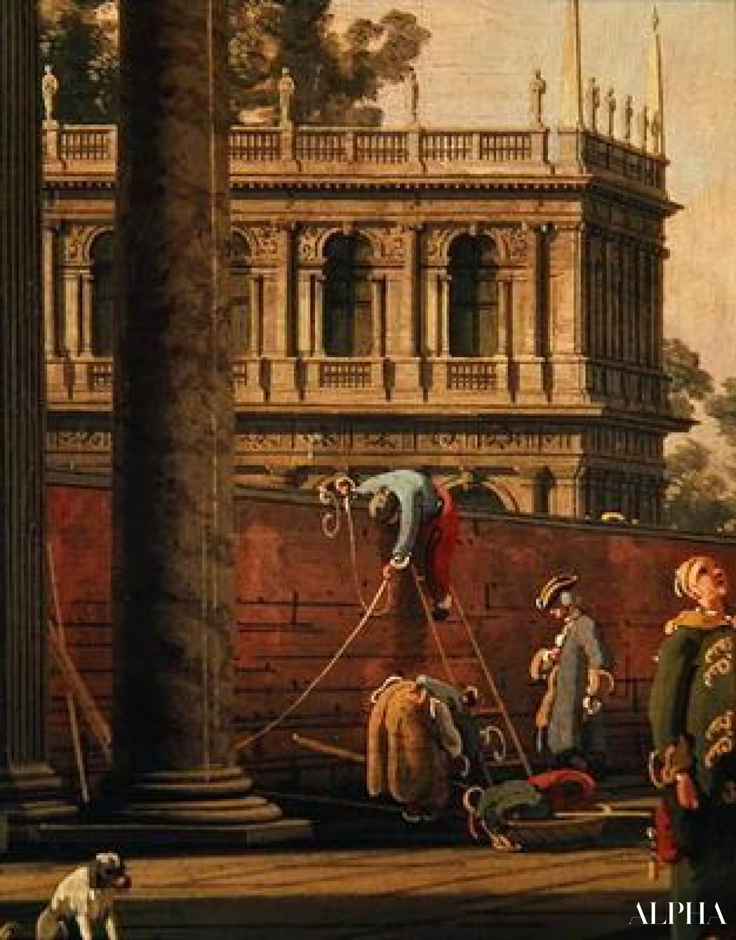 벽을 오르는 남자의 변덕 (캔버스에 유화) - Giovanni Antonio Canal - 고급 그림 및 회화 복제본
