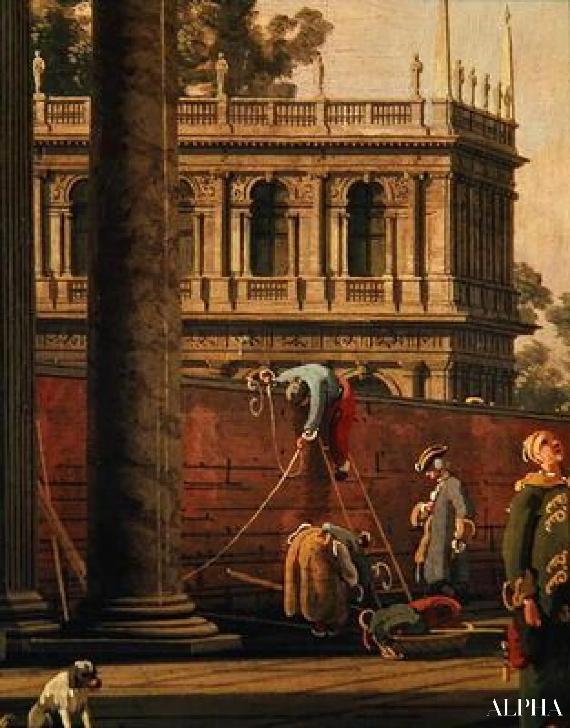 벽을 오르는 남자의 변덕 (캔버스에 유화) - Giovanni Antonio Canal - 고급 그림 및 회화 복제본