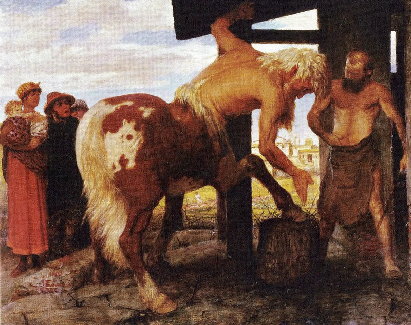 마을 대장장이의 키타우로스 - 아놀드 뵉클린

Source:
Centaure à la forge du village - Arnold Böcklin