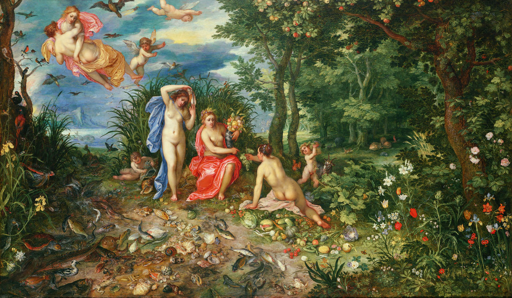 Cérès et les quatre éléments - Jan Brueghel l'Ancien image 1 reproduction artisanale de tableau
