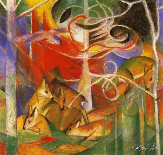 Cerfs dans la forêt I - Franz Marc - Reproductions de tableaux et peintures haut de gamme