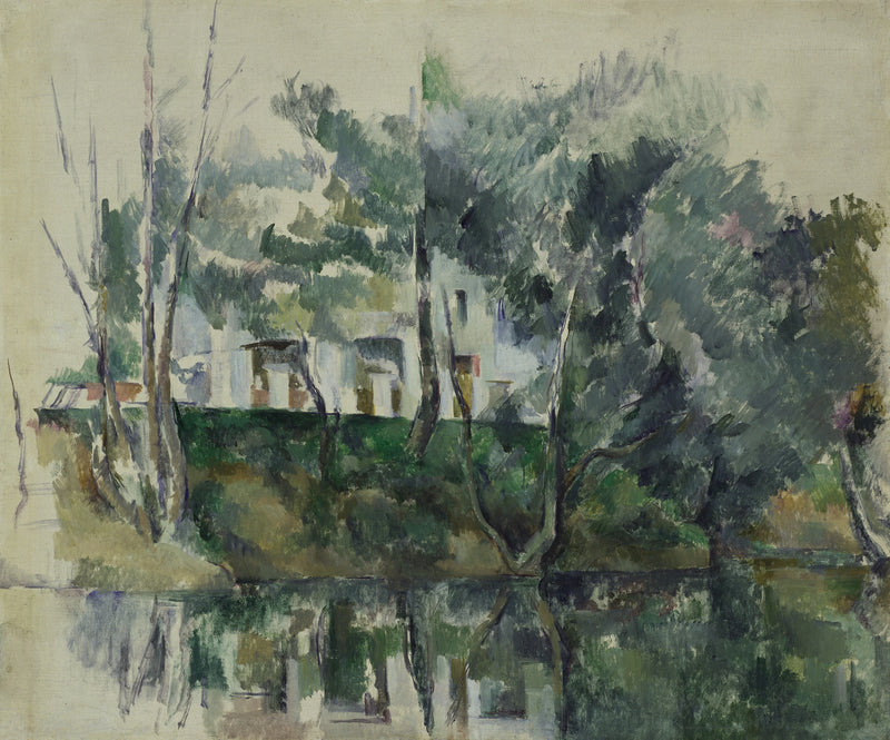 물가의 나무와 집들 - Paul Cézanne