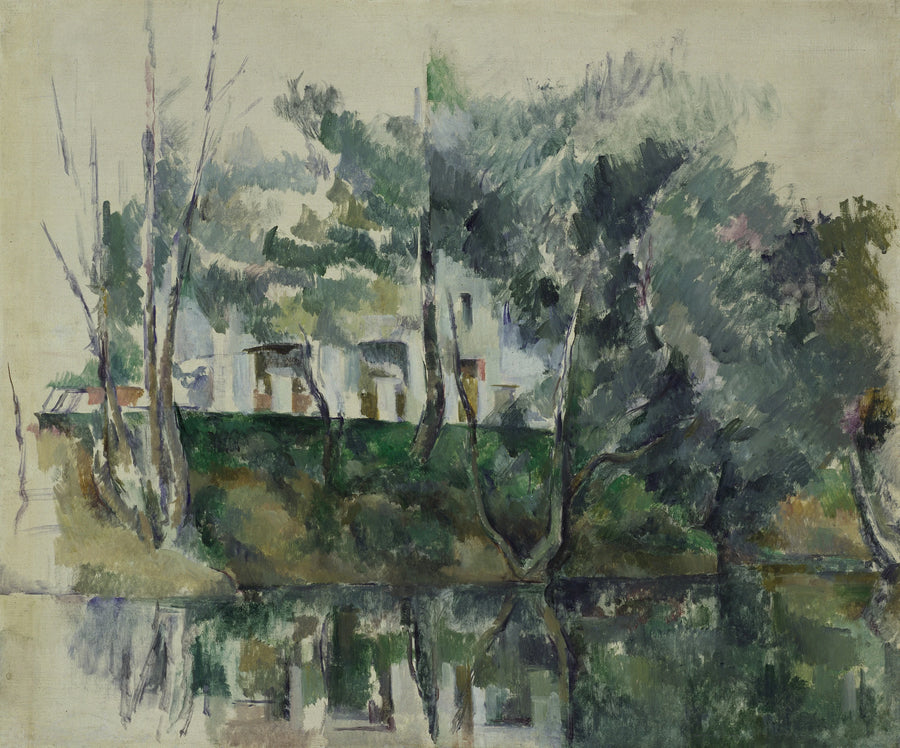 물가의 나무와 집들 - Paul Cézanne