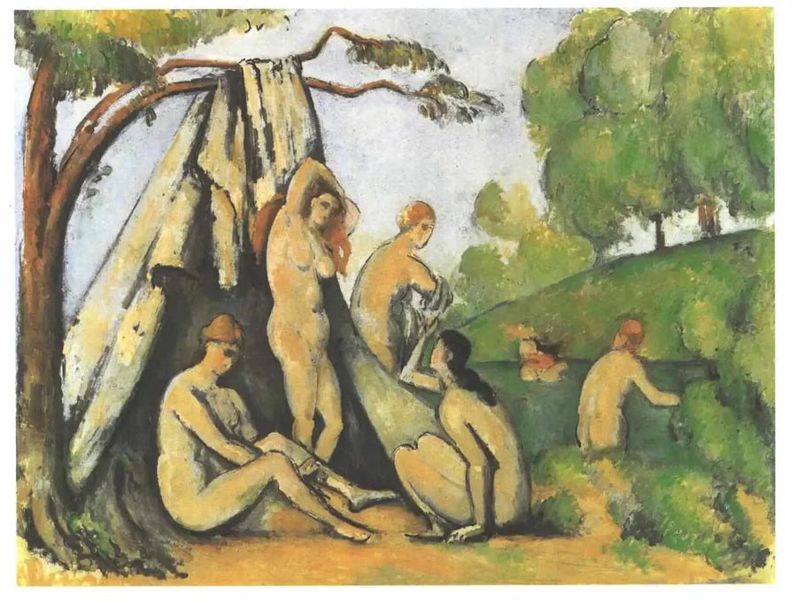 Baigneuses devant la tente, 1883–1885, Paul Cézanne, Staatsgalerie Stuttgart – reproduction peinture à l’huile sur toile