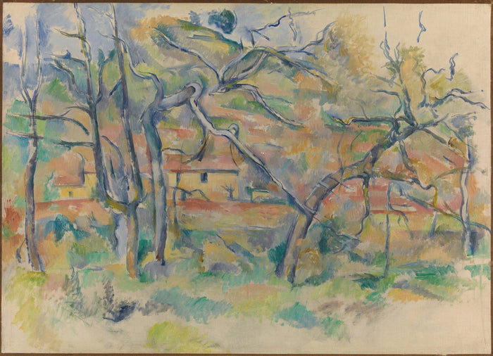 La Durane 이라는 곳에 있는 나무와 집들,1885 년경 - Paul Cézanne