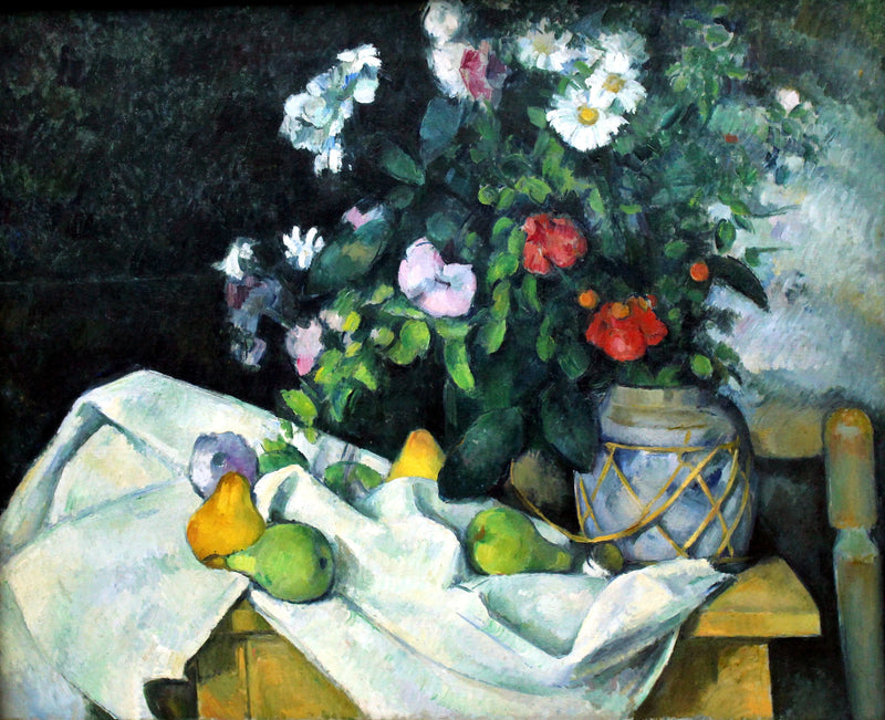 생강 항아리에 담긴 꽃과 과일 - Paul Cézanne