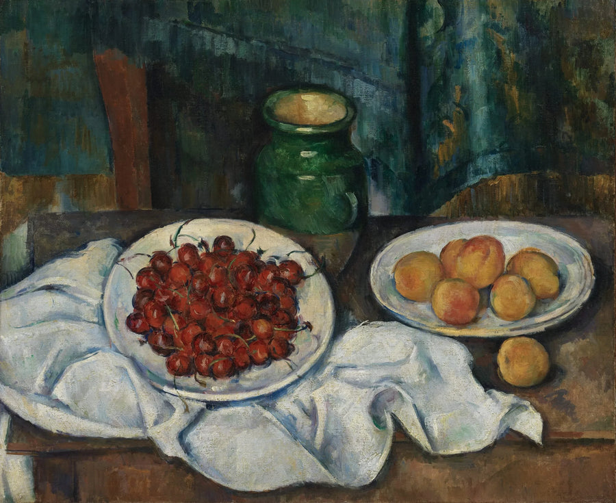 접시에 담긴 살구와 체리 - Paul Cézanne