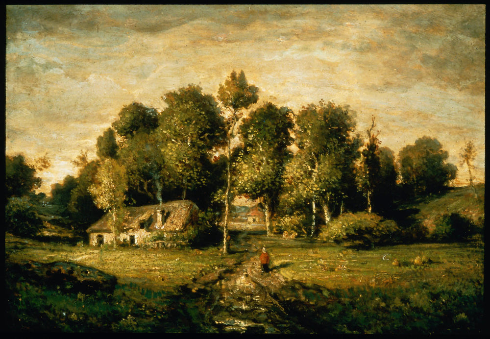 Chalet dans un bosquet d'arbres - Théodore Rousseau image 1 reproduction réalisée par Alpha Reproduction