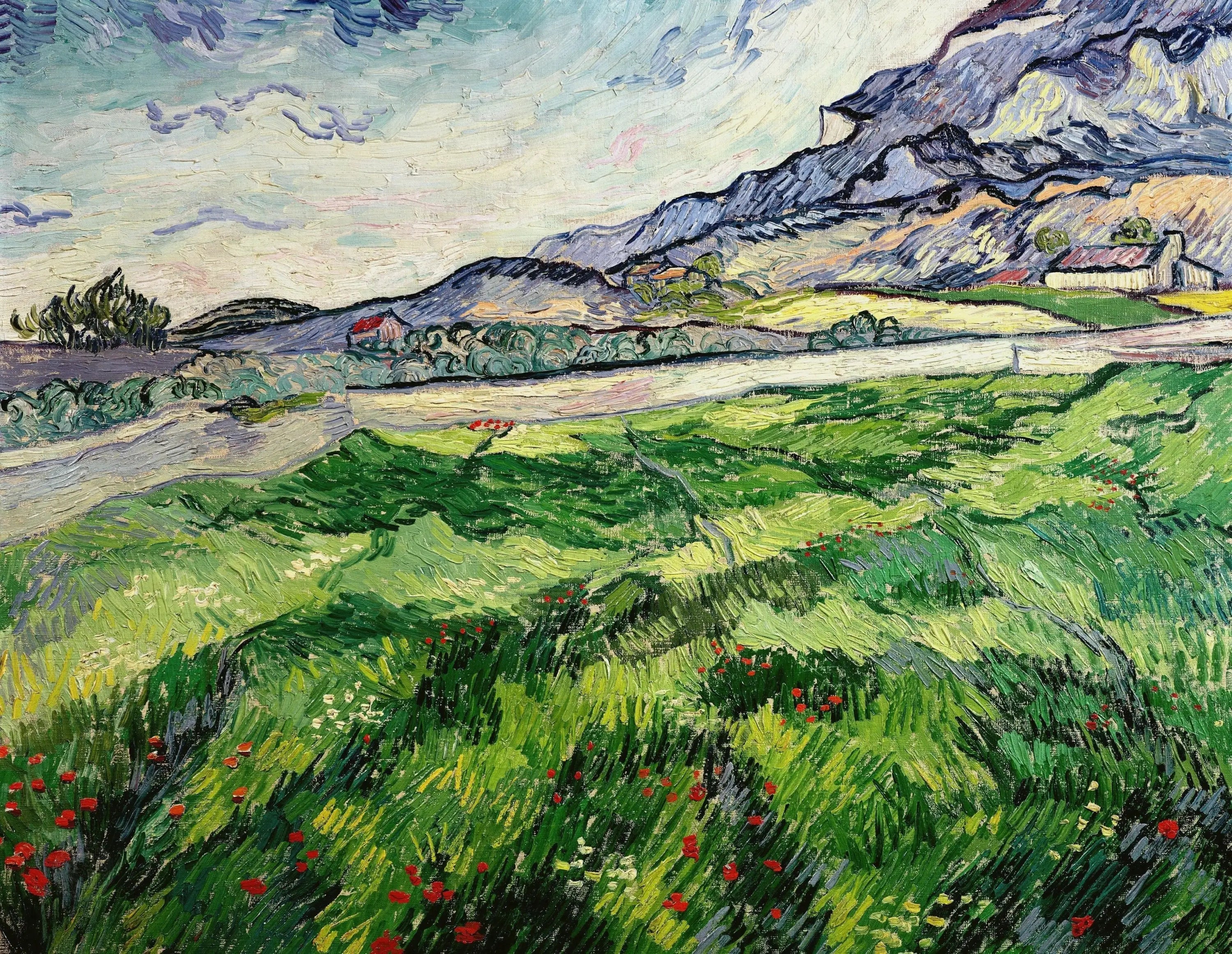 Champ de blé vert - Vincent van Gogh image 1 reproduction d’œuvre d’art à l’huile