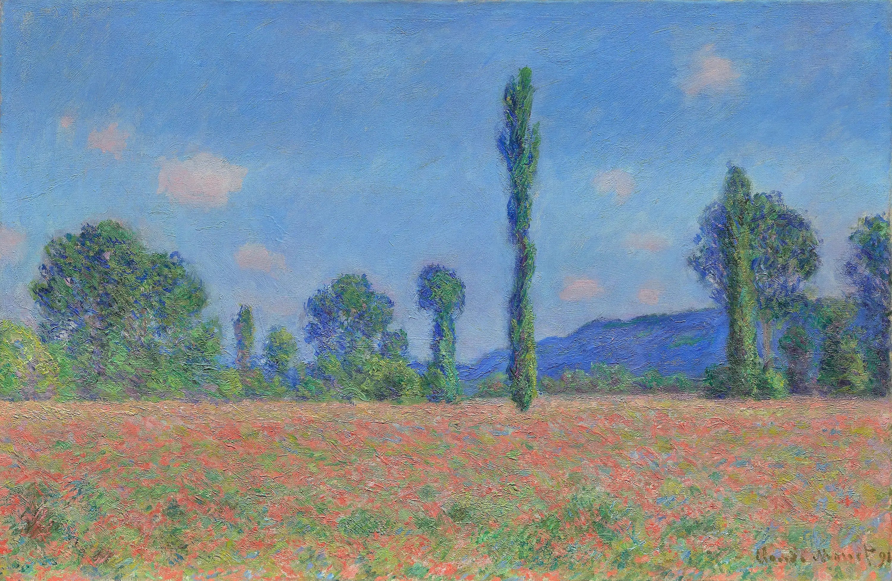 Reproduction du tableau « Champ de coquelicots à Giverny - Claude Monet » par Alpha Reproduction en peinture à l’huile