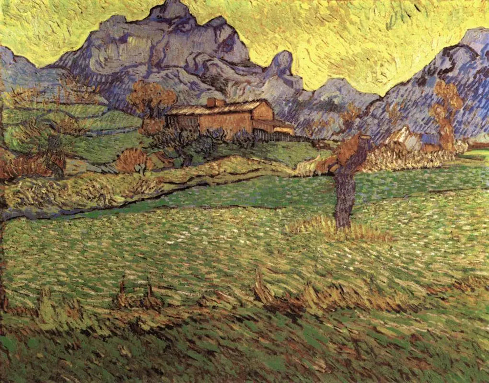 Champs de blé dans un paysage montagneux - Vincent van Gogh image 1 reproduction réalisée par Alpha Reproduction