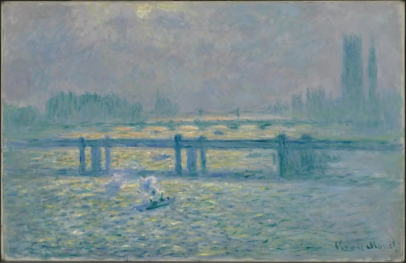 Charing Cross Bridge, reflets sur la Tamise - Claude Monet image 1 copie de tableau peinte à la main