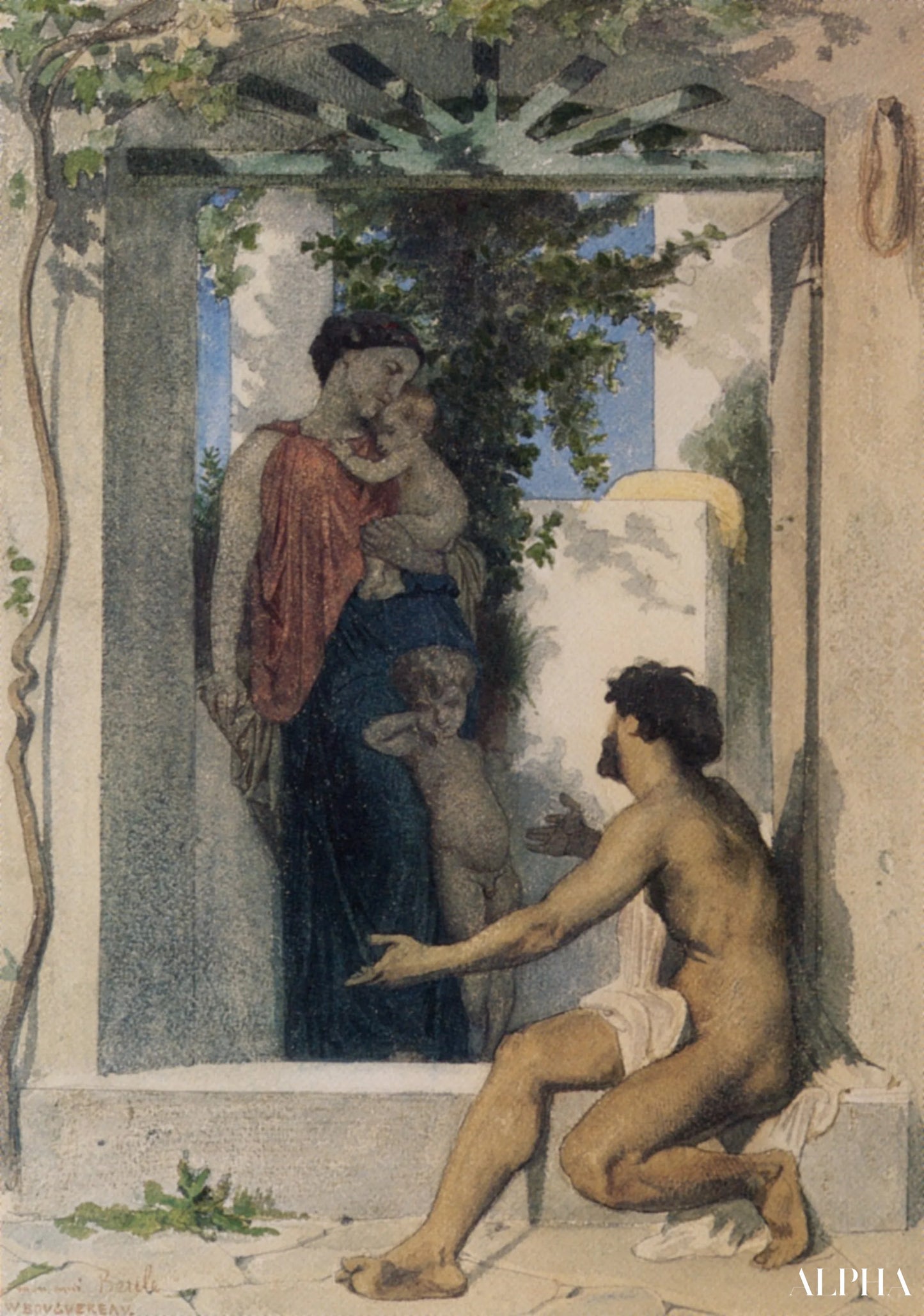 Charité romaine - William Bouguereau - Reproductions de tableaux et peintures haut de gamme