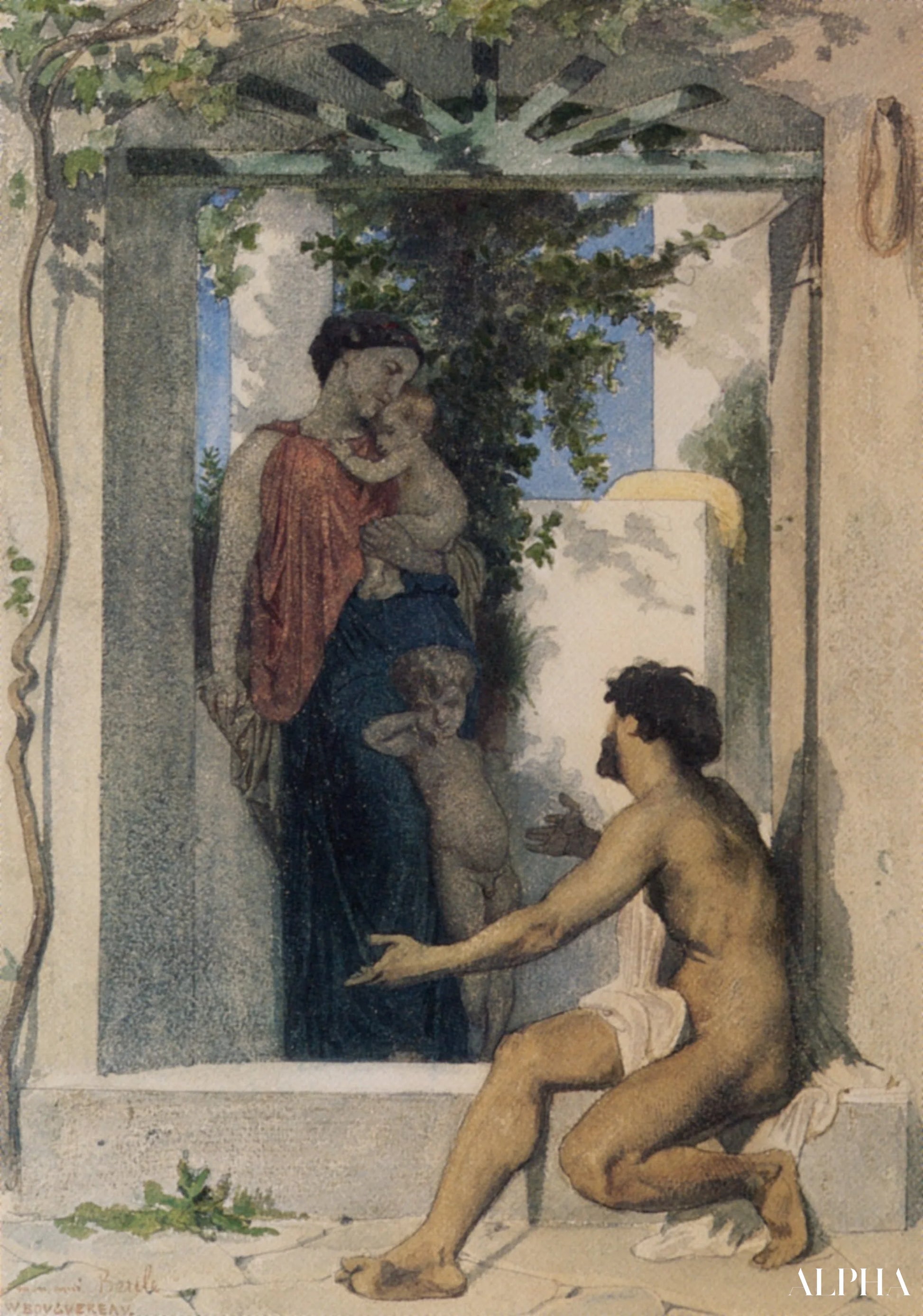 Charité romaine - William Bouguereau - Reproductions de tableaux et peintures haut de gamme