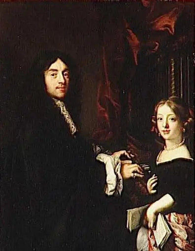 Charles Couperin et la fille du peintre - Claude Lefèbvre image 1 reproduction artisanale de tableau