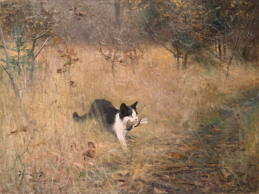 Chat chassant les oiseaux - Bruno Liljefors
