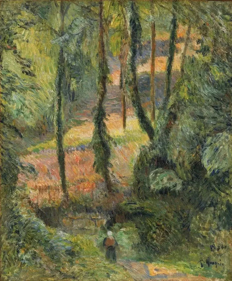 나무가 우거진 경사면의 오솔길 - 폴 고갱
