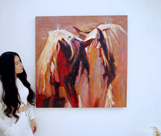 Cheval Abstrait | 100 x 100 cm Reproductions de tableaux à la peinture à l’huile