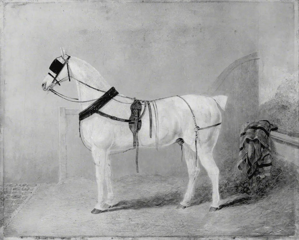 Cheval de calèche dans une écurie - John Frederick Herring, Sr. image 1 copie de tableau peinte à la main