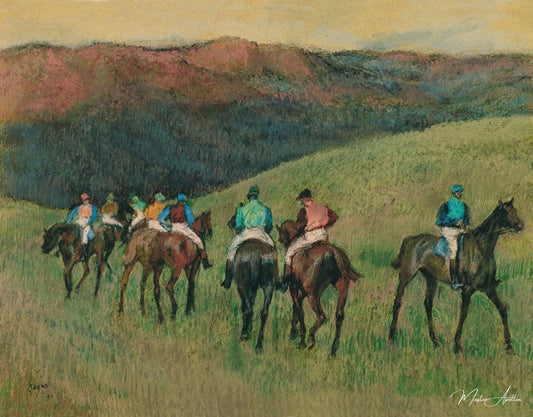 Chevaux de course dans un paysage - Edgar Degas - Reproductions de tableaux et peintures haut de gamme