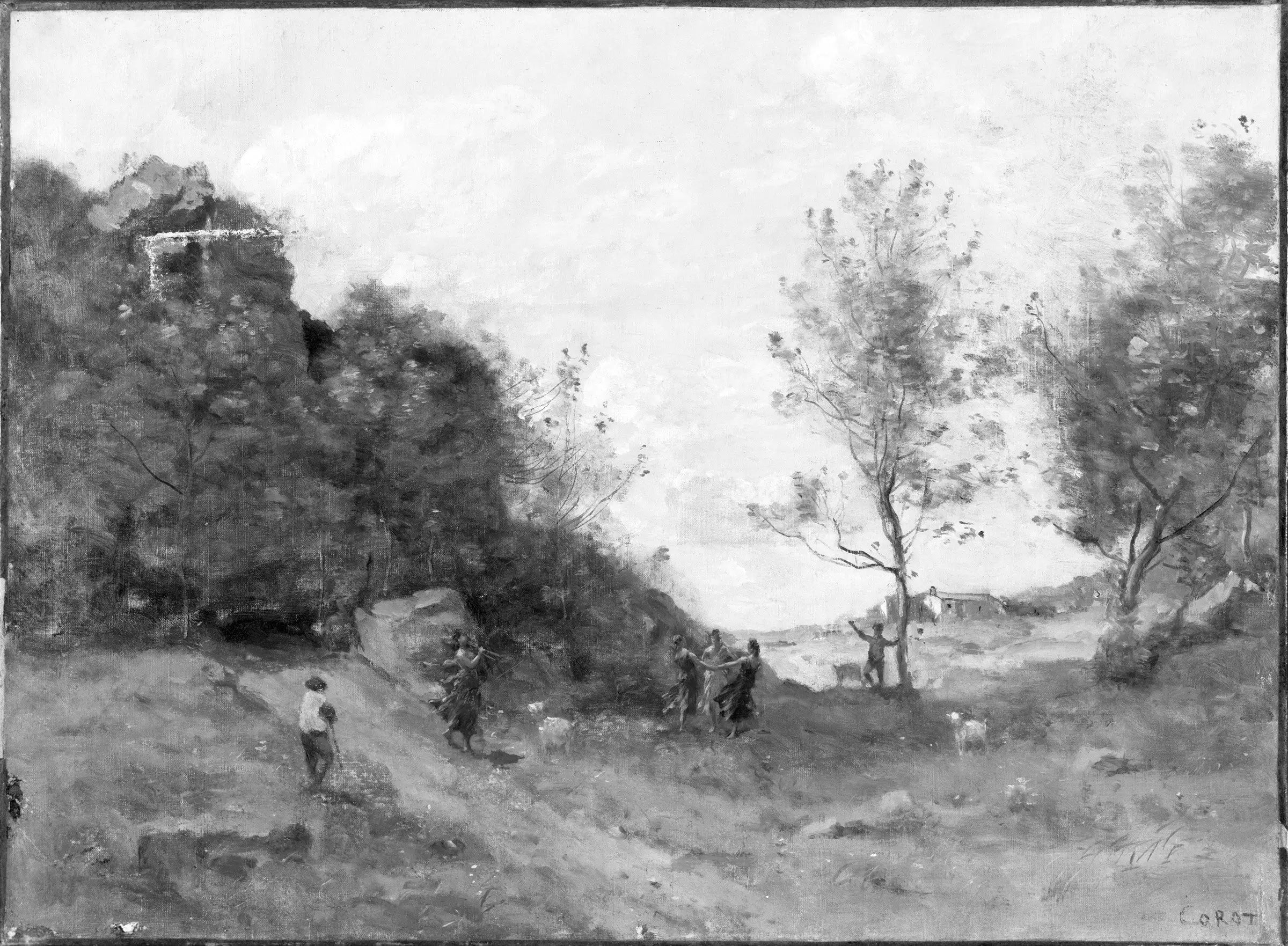 Chevrier dans un paysage - Jean-Baptiste Camille Corot - Alpha Reproduction