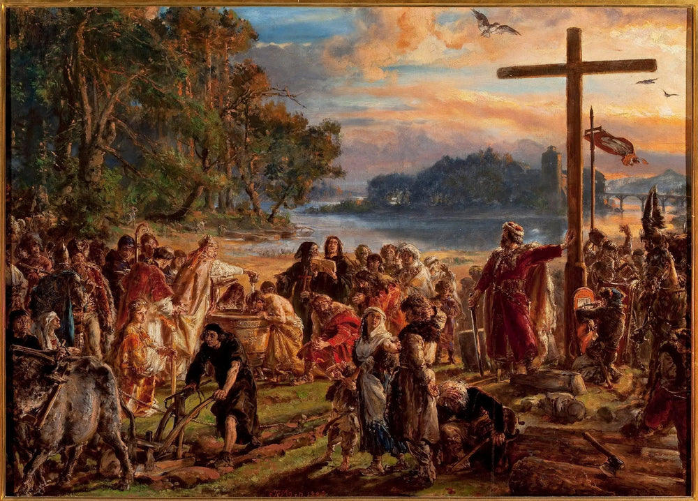 Christianisation de la Pologne 966 après JC. - Jan Matejko image 1 reproduction artisanale de tableau