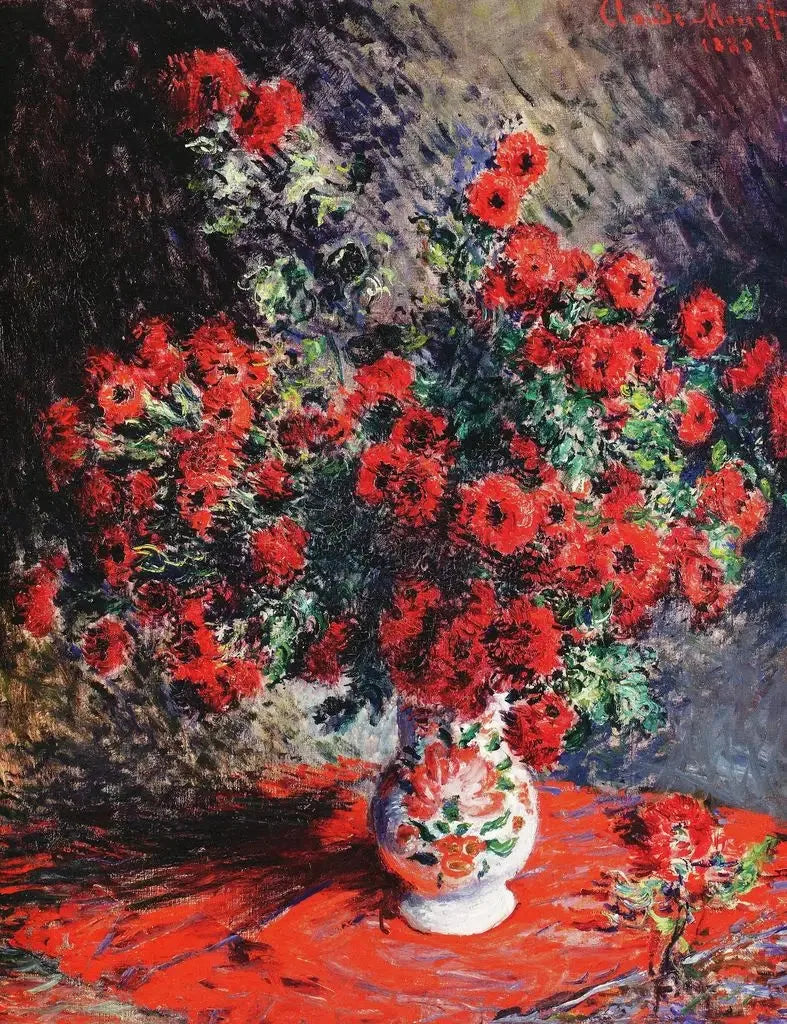 붉은 국화 - Claude Monet