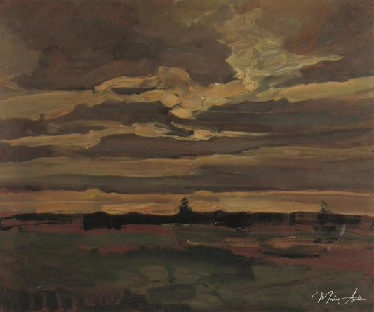 Ciel du soir avec nuage lumineux - Mondrian - Reproductions de tableaux et peintures haut de gamme