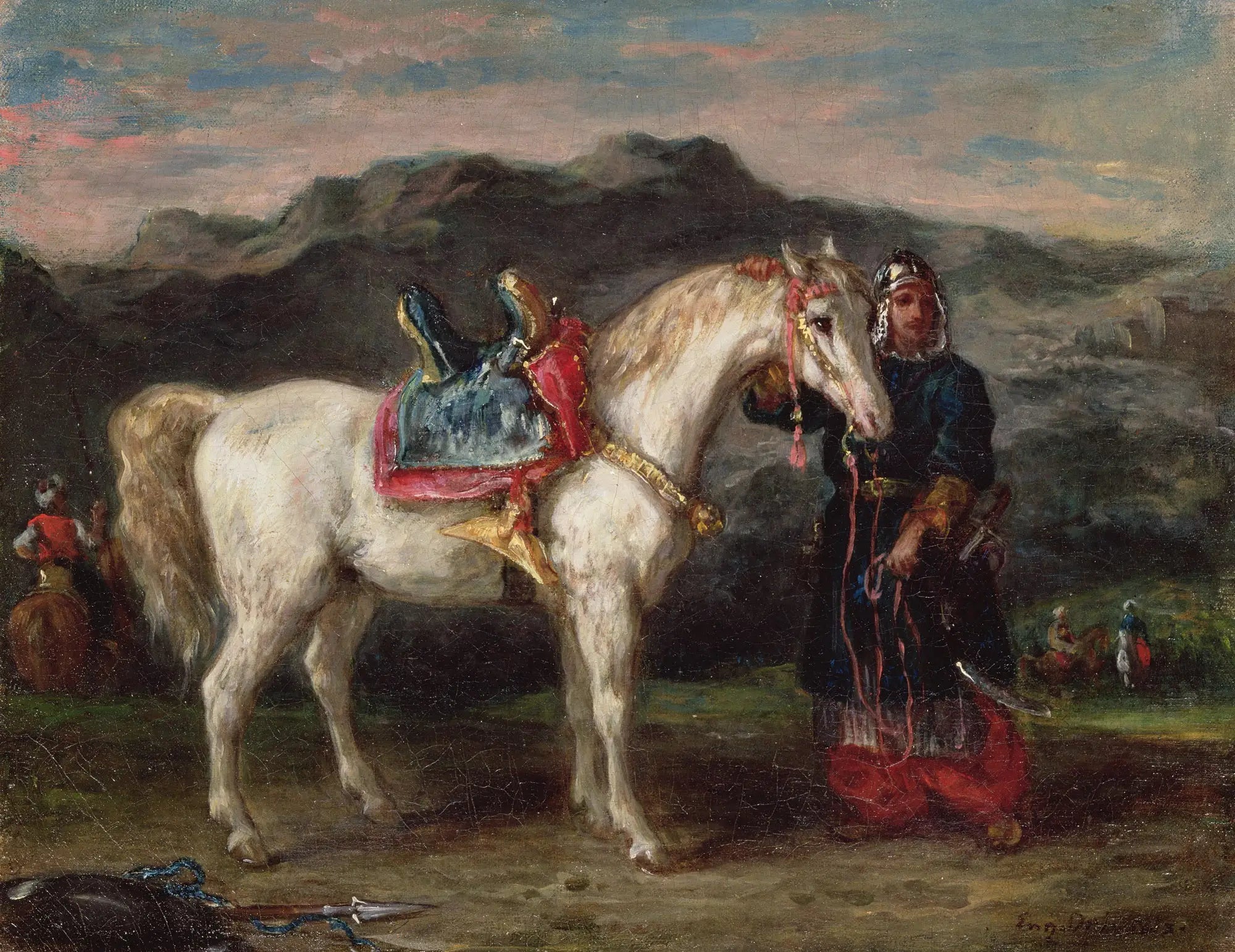 Circassien locataire un cheval par la mariée fils - Eugène Delacroix image 1 reproduction artisanale de tableau
