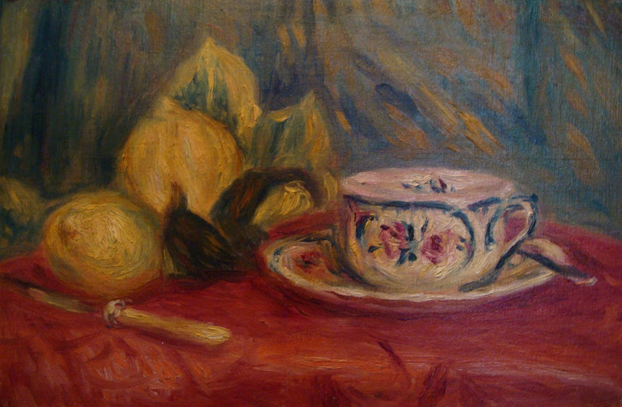 Citrons et tasse de thé à Cagnes de Pierre-Auguste Renoir, 1912, McNay Art Museum 2010.1 – reproduction peinture à l’huile sur toile