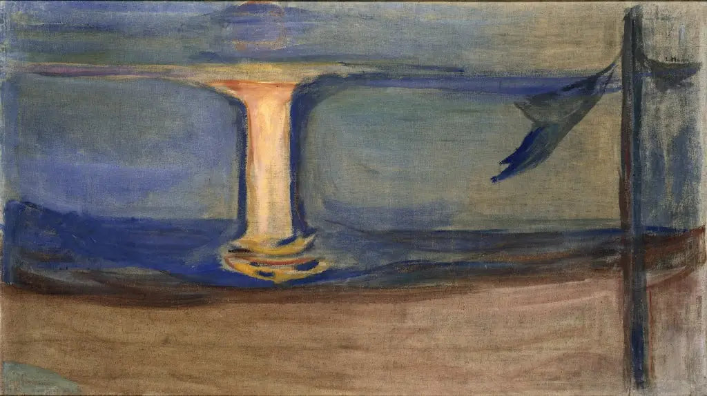 Reproduction du tableau « Clair de lune en mer (Frise Reinhardt) - Edvard Munch » par Alpha Reproduction en peinture à l’huile