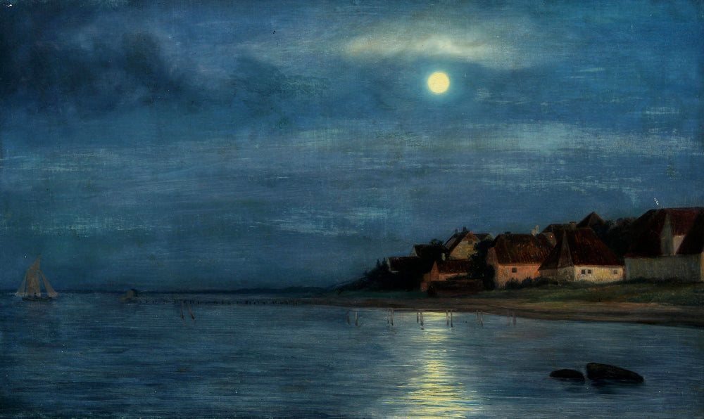 Clair de lune. Hellebæk - Carl Heinrich Bloch image 1 copie de tableau peinte à la main