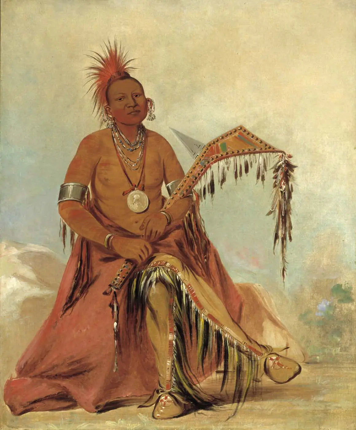 Cler-mónt, premier chef de la tribu - George Catlin image 1 reproduction artisanale de tableau