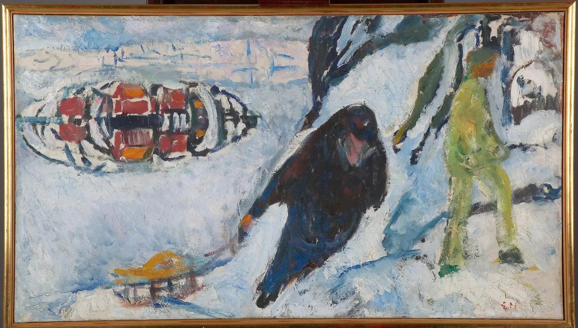 Colline avec traîneau - Edvard Munch image 1 tableau peint à l’huile sur toile