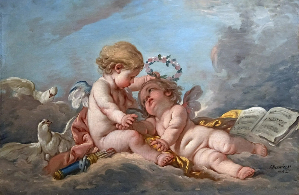 Composition aux putti - François Boucher image 1 copie peinte à la main à l’huile