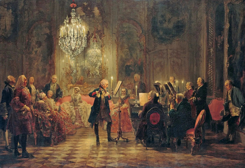 프레데릭 대왕의 산수시에서의 플루트 연주 - 아돌프 폰 멘젤

Source:
Concert de flûte de Frédéric le Grand à Sanssouci - Adolph von Menzel