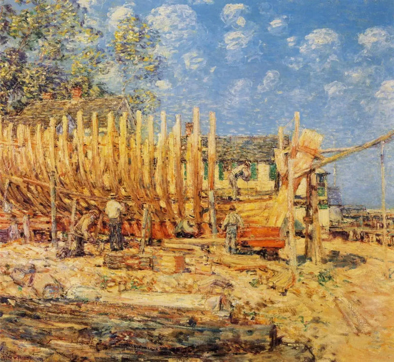 프로비던스타운에서의 고틀렛 건조, 차일드 하섬

Source:
Construction de la goélette, Provincetown - Childe Hassam
