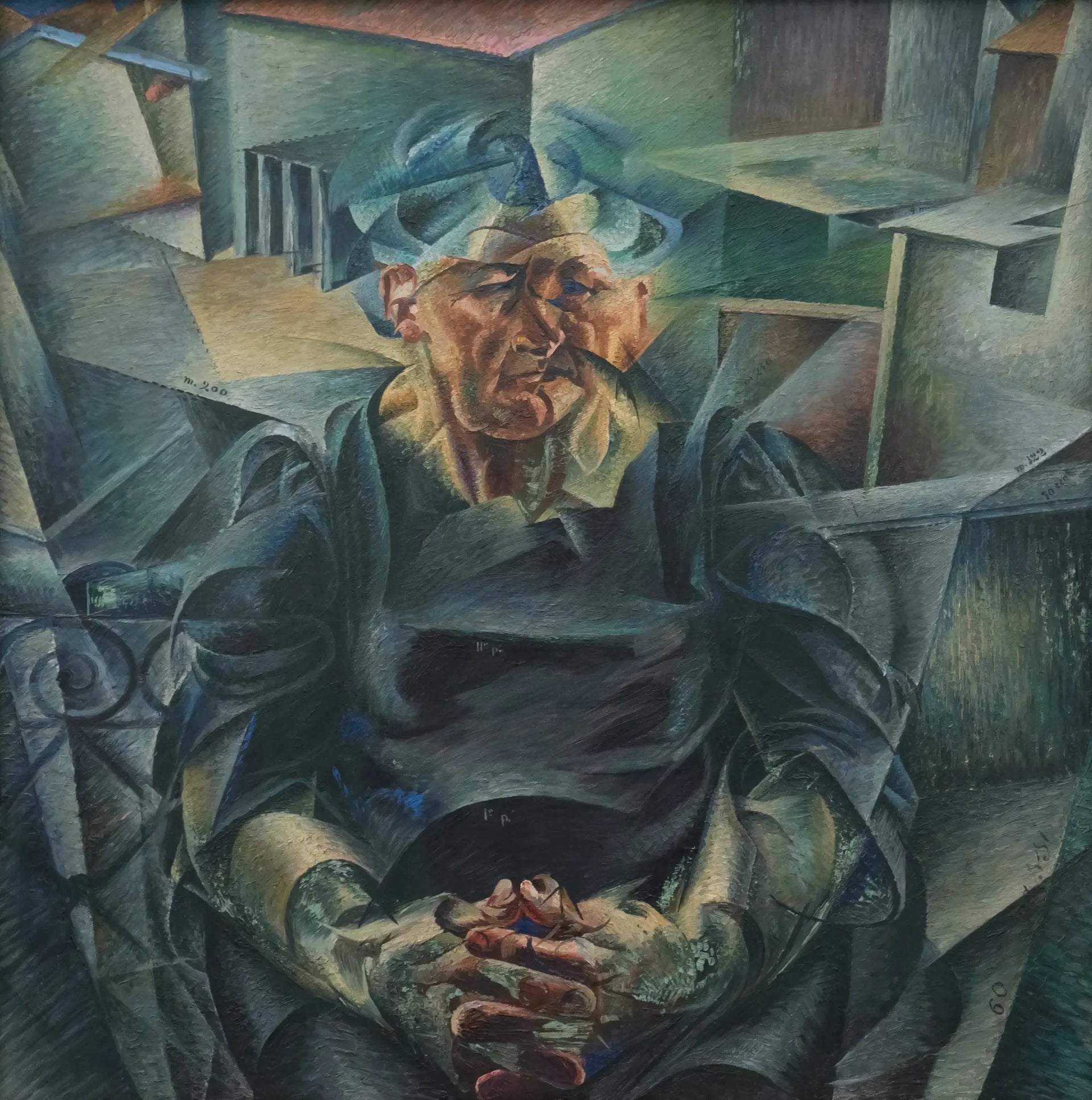 Construction horizontale - Umberto Boccioni image 1 reproduction artisanale de tableau