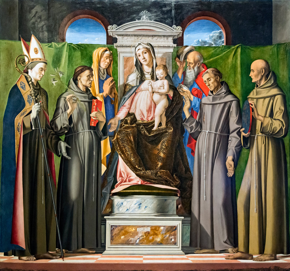 Conversation sacrée - Alvise Vivarini image 1 copie de tableau peinte à la main