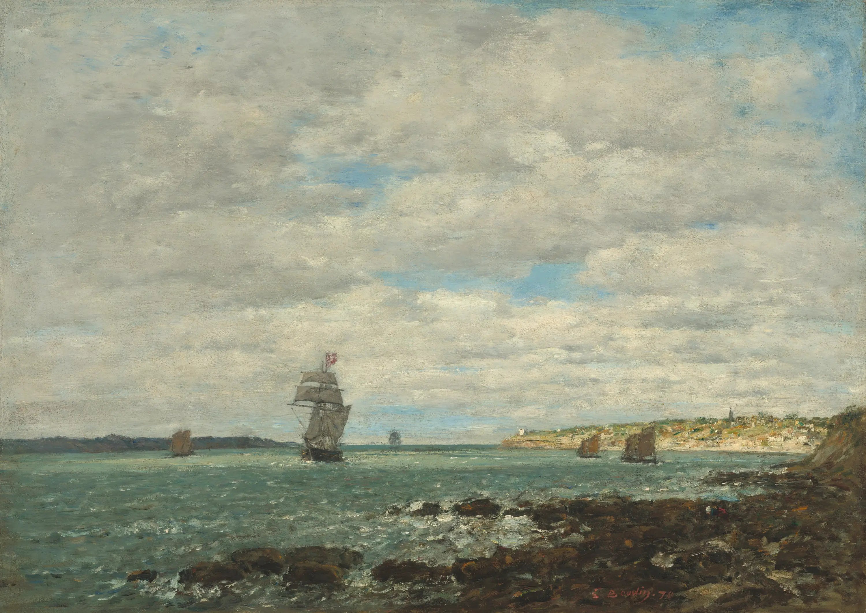 Côte de Bretagne - Eugène Boudin image 1 copie peinte à la main à l’huile