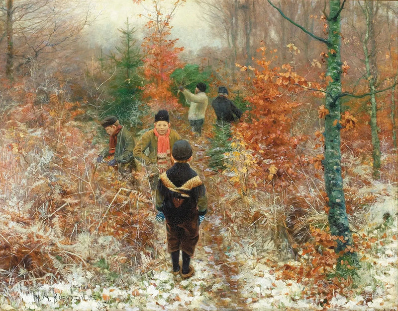 크리스마스 전나무를 자르기. - H. A. Brendekilde

Source:
Couper les sapins de Noël. - H. A. Brendekilde